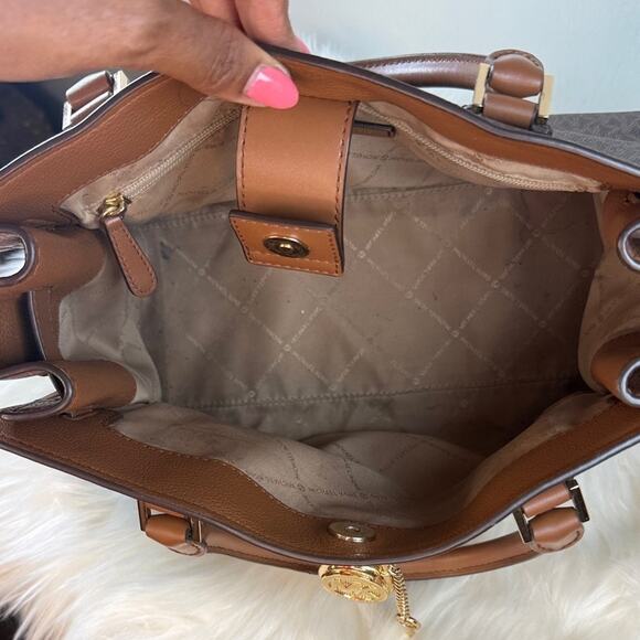 Michael Kors Hamilton Medium Logo Satchel - Picture 3 of 15